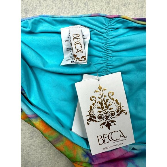 Becca‎ Swim Bottom Womens Size Small Tie Dye Shirred Hipster NWT - Picture 6 of 6
